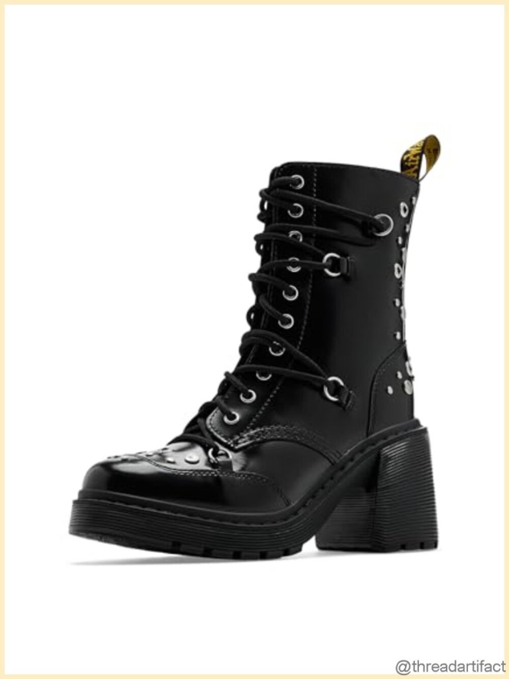 Chesney Hardware Combat Boots with Leather Lining and Zip Closure